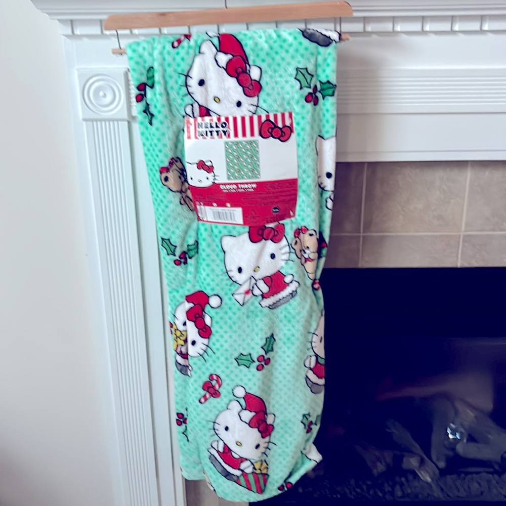 Hello Kitty Holiday Christmas Candy Toys Sled Cloud Plush Throw 60IN X 70IN
